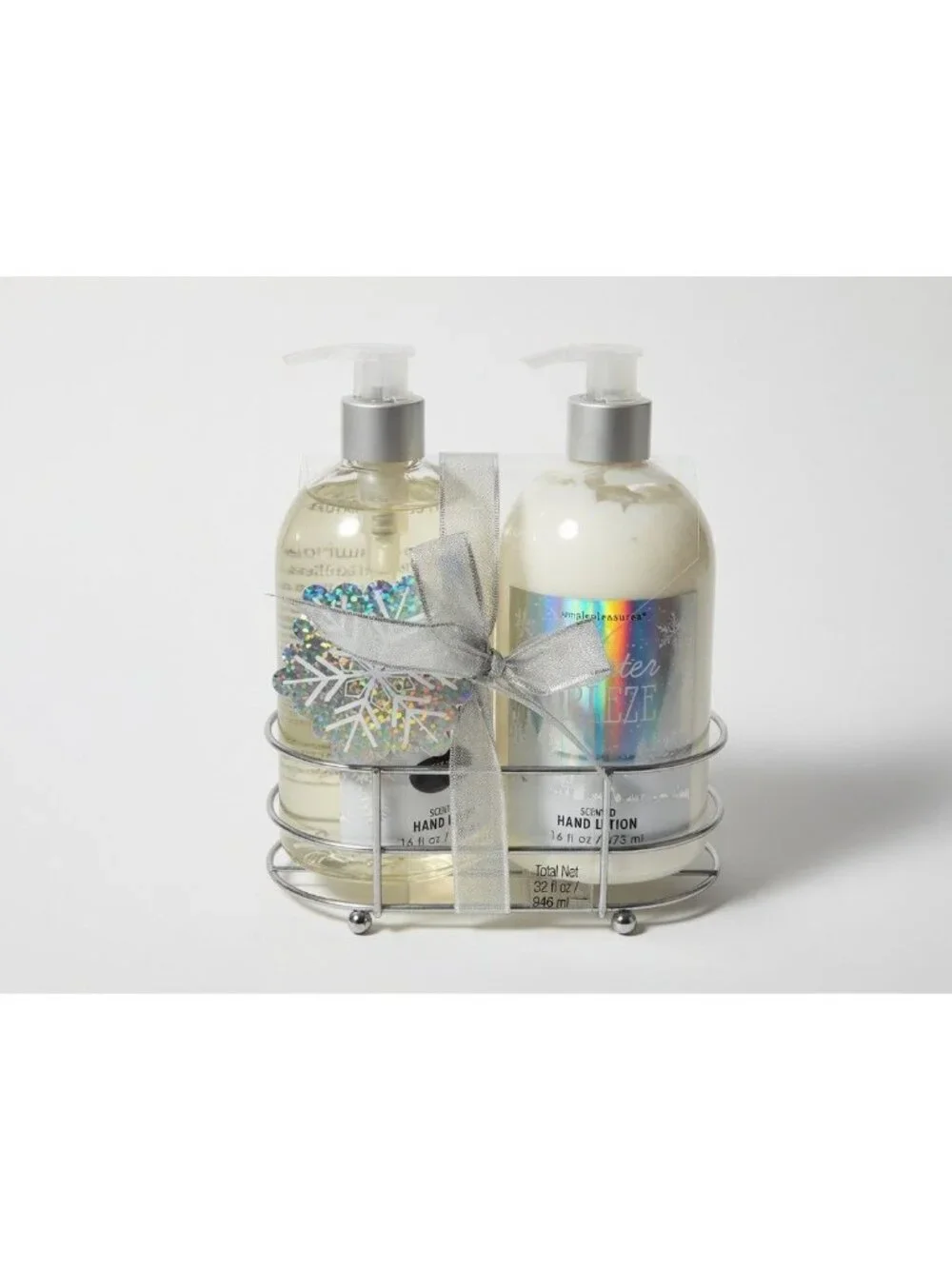 Simple Pleasures Winter Breeze Hand Soap & Hand Lotion Set Refillable w/Caddy